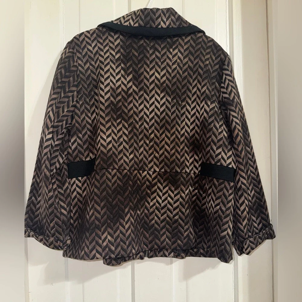 Women's plus size‎ Erin London 1X Brown Chevron Women's Jacket coat brown black